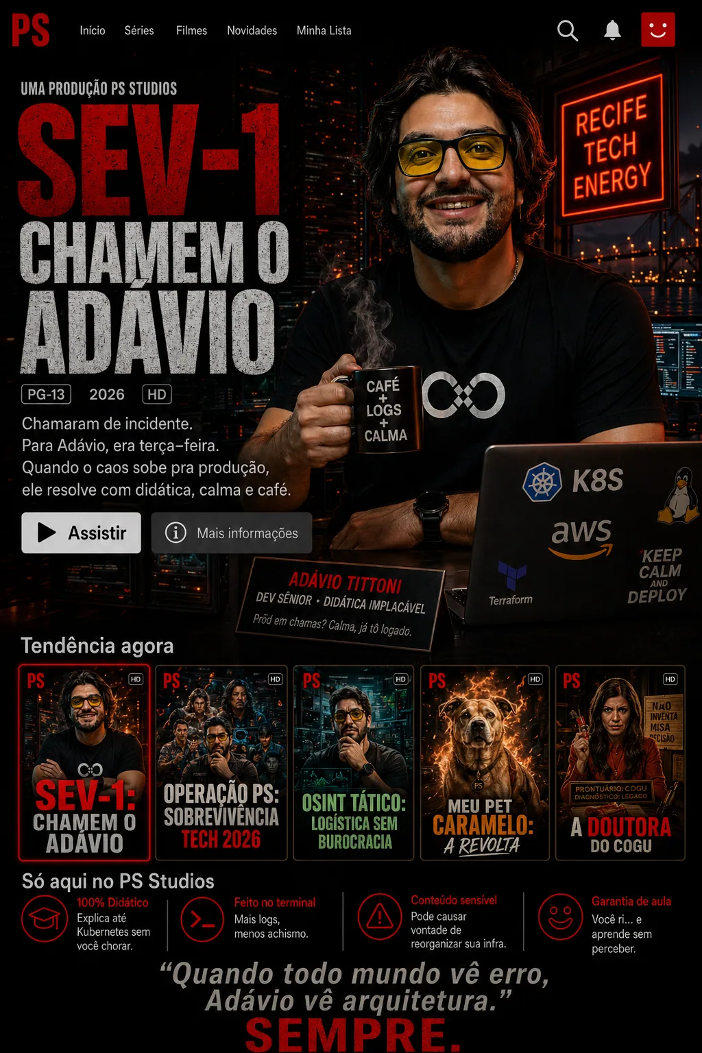 Adavio — Ps — PS ao vivo: o retrato de quem fica até o fim, custe o que custar.