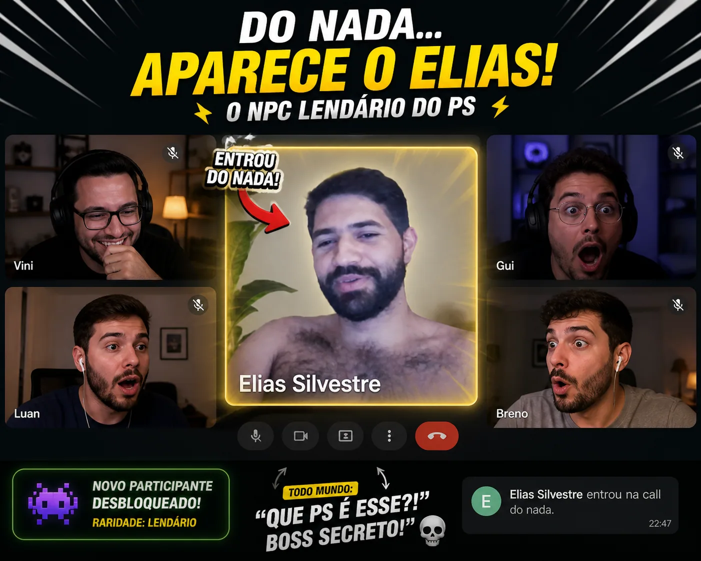 Elias — Sem camisa — Elias Silvestre em corte raro: a versão sem crachá do plantão.