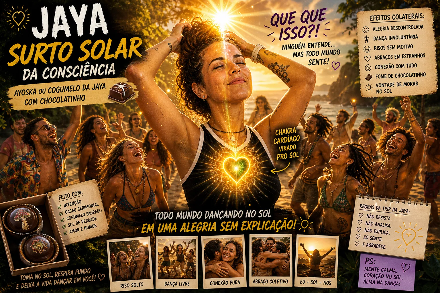 Jaya no pôr do sol — O Rio sabe receber quem chega inteira. Dança no raso, sol nas costas, sem plano 