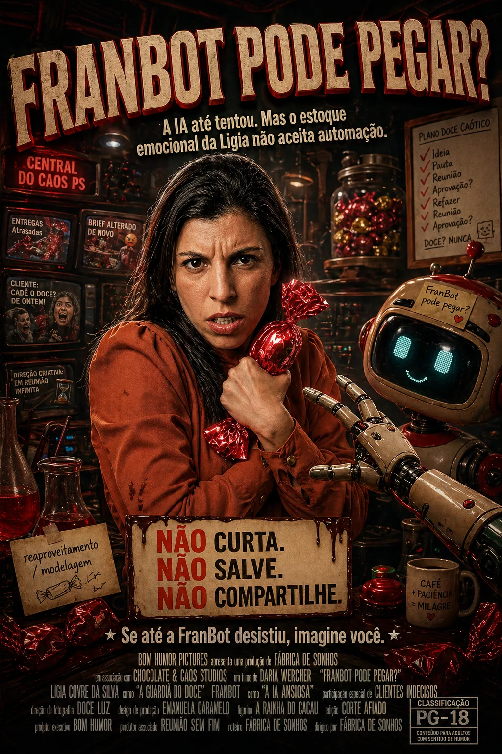 Mockup Netflix — Ninguém toca no Cogu da Ligia. NINGUÉM. Uma produção PS Studios. 100% cético, 20