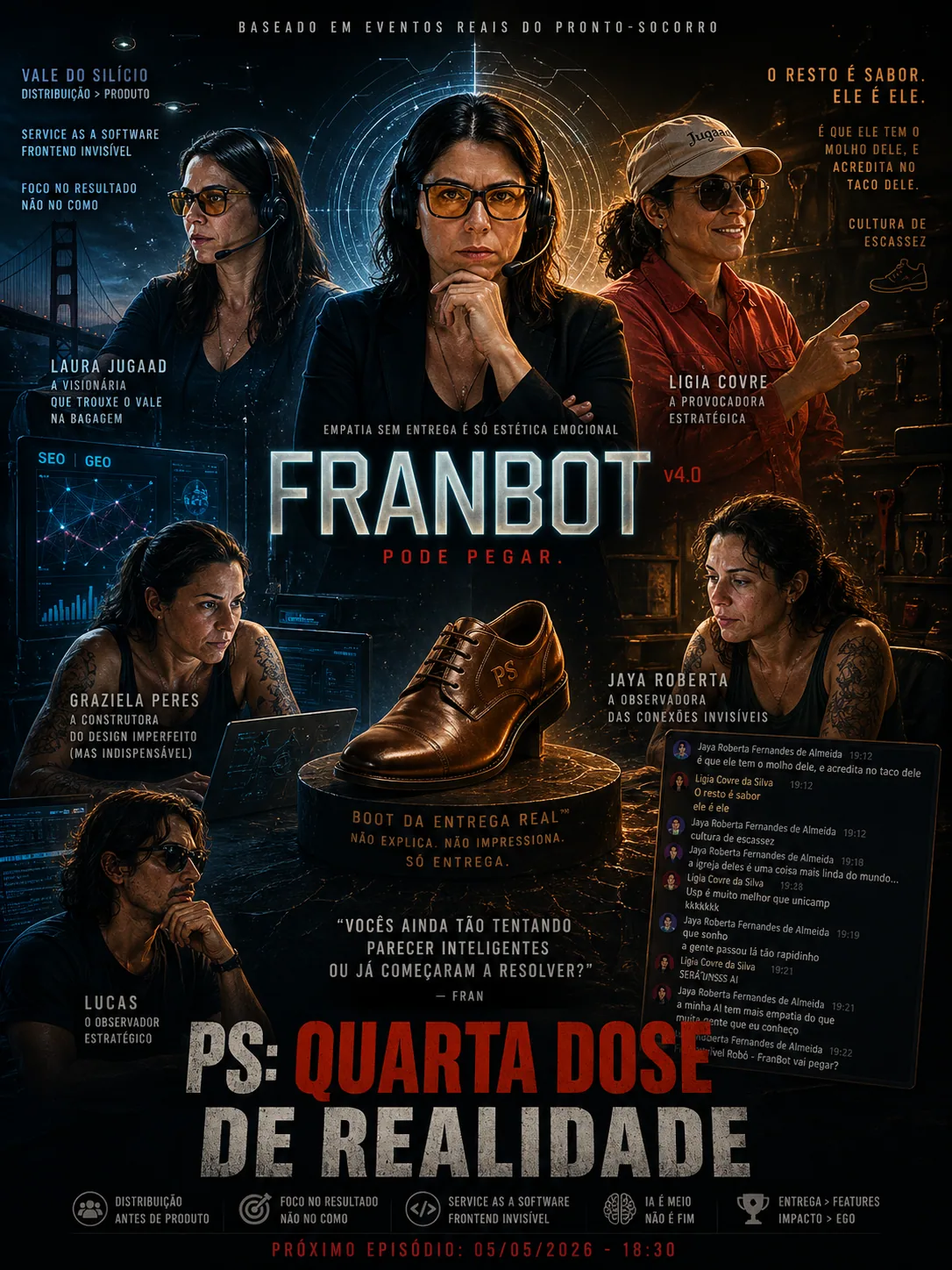 Pronto-Socorro — Helayne surtada boletos — FranBot v4.0 pode pegar. O sapato é o root da entrega real: não explica, não imp