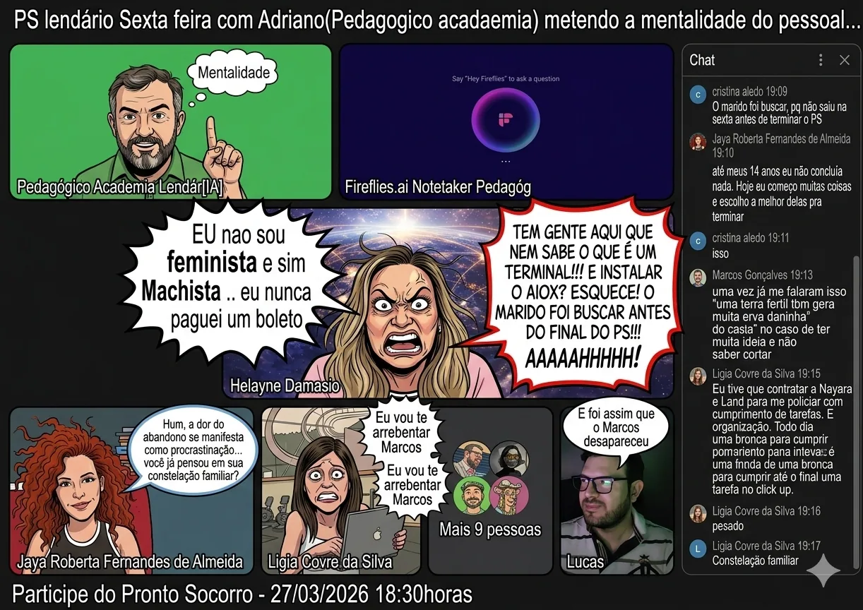 Pronto-Socorro — Instalei 14 projetos — Sexta-feira lendária: Adriano metendo a mentalidade no pessoal e Helayne pagando
